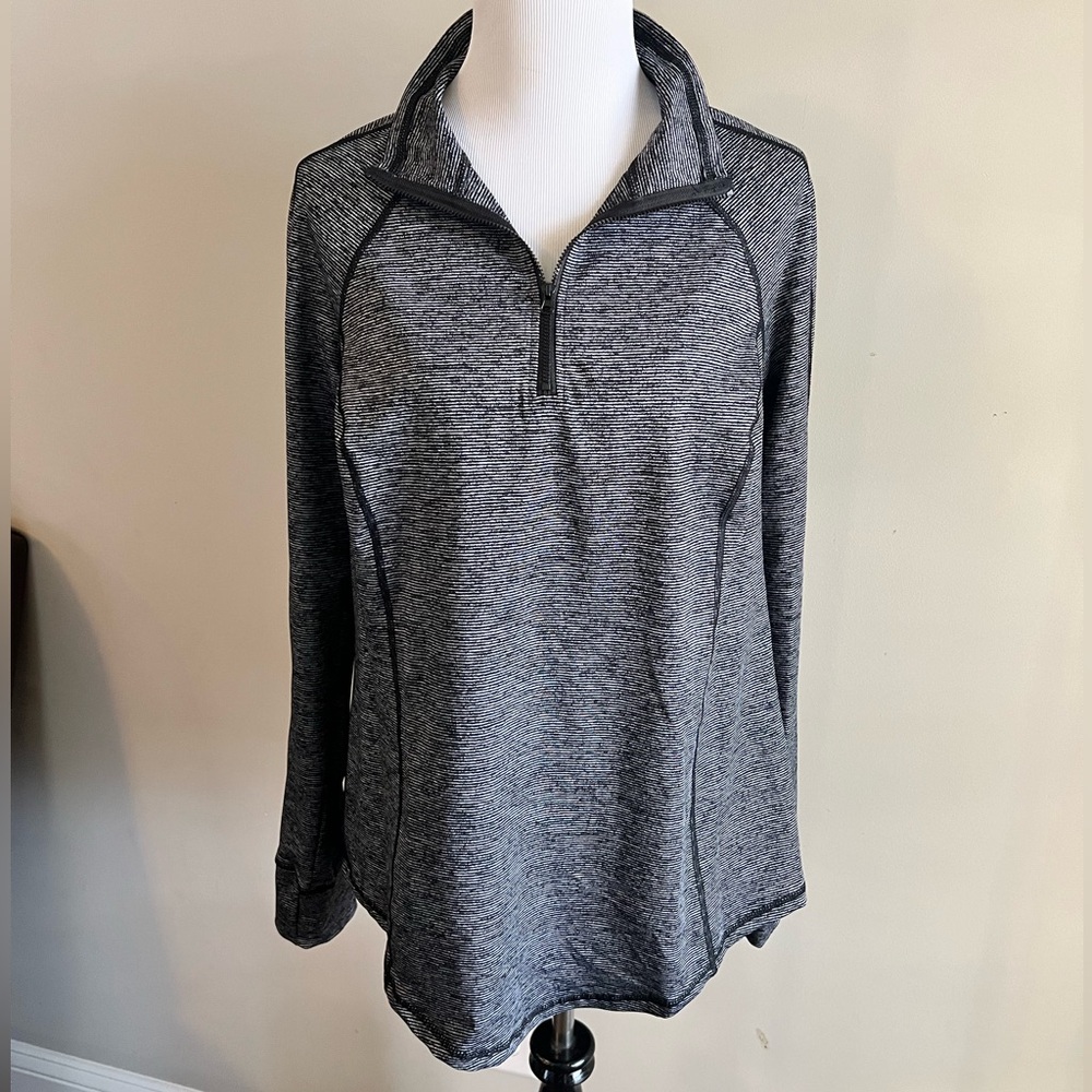 NWT Torrid Active Black Space Dye Half Zip Pullover